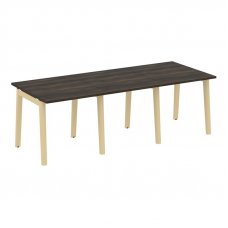 Onix Wood Стол переговорный (3 столешницы) OW.PRG-3.0 Дуб Мали/Дуб Светлый/Металл Белый 2340*980*750