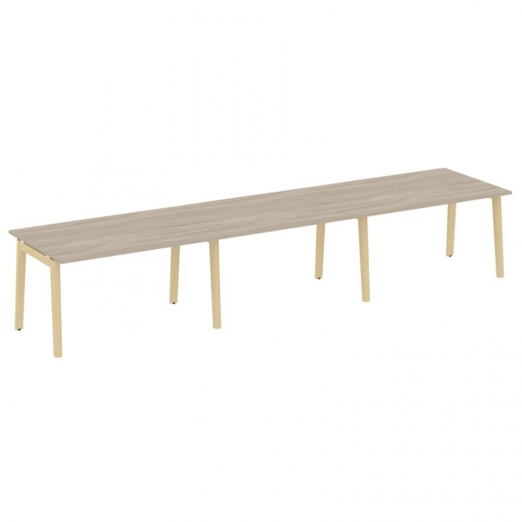 Onix Wood Стол переговорный (3 столешницы) OW.PRG-3.3 Дуб Аттик/Дуб Светлый/Металл Белый 4140*980*75