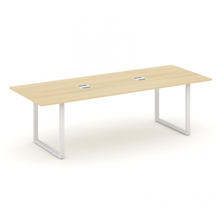 Style Project Direct Стол переговорный SN-6O.SPRG-258 Акация Лорка/Металл Белый/Заглушка Металл Белы
