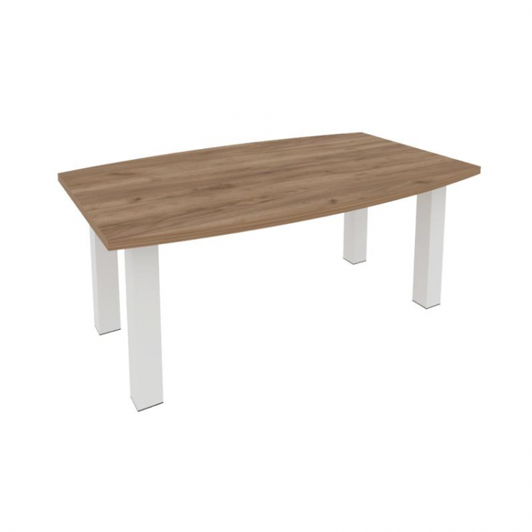 First Стол переговорный KPRG-2 Дуб Табак/Металл Белый 1800*1100*750