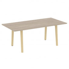 Onix Wood Direct Стол переговорный OW.PRG-19 Дуб Аттик/Дуб Светлый/Металл Белый 1980*980*750