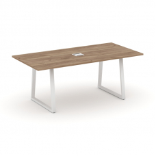 Style Project Direct Стол переговорный SN-6T1.SPRG-198 Дуб Табак/Металл Белый/Заглушка Металл Белый