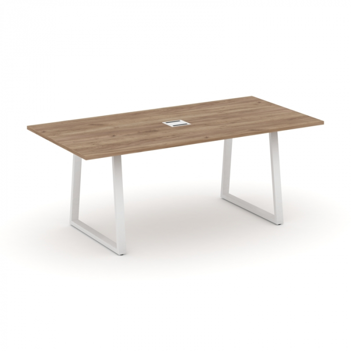 Style Project Direct Стол переговорный SN-6T1.SPRG-198 Дуб Табак/Металл Белый/Заглушка Металл Белый
