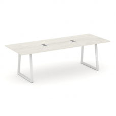 Style Project Direct Стол переговорный SN-6T1.SPRG-258 Дуб Наварра/Металл Белый/Заглушка Металл Белы