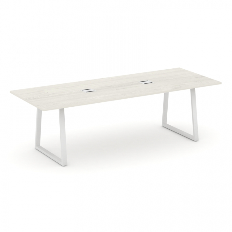 Style Project Direct Стол переговорный SN-6T1.SPRG-258 Дуб Наварра/Металл Белый/Заглушка Металл Белы
