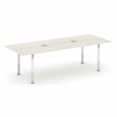 Style Project Direct Lux Стол переговорный M-SN-6P.SPRG-258 Дуб Наварра/Нержавеющая Сталь/Хром 2580*