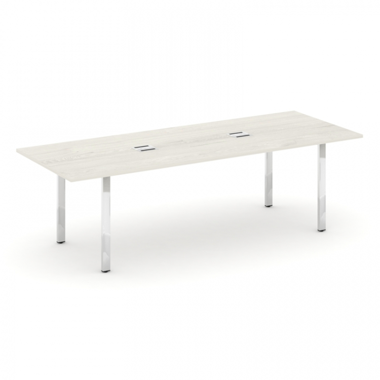 Style Project Direct Lux Стол переговорный M-SN-6P.SPRG-258 Дуб Наварра/Нержавеющая Сталь/Хром 2580*