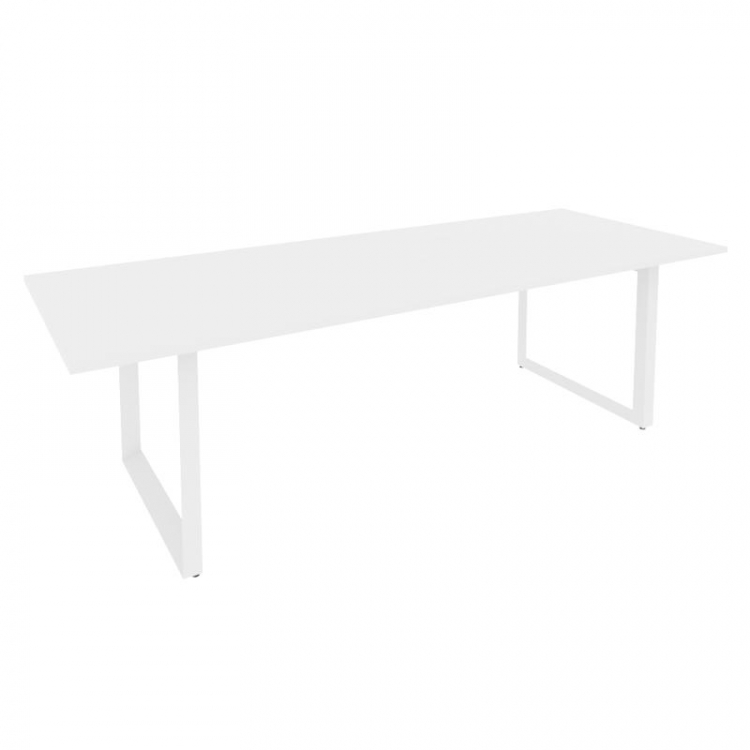 Onix Direct Стол переговорный на О-образном м/к O.MO-PRG-25 Белый Бриллиант/Металл Белый 2580*980*75