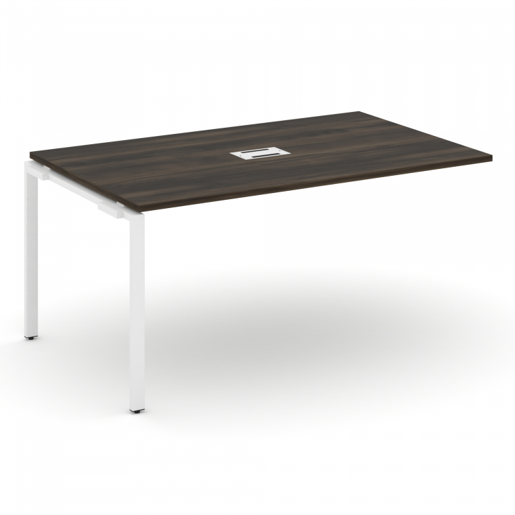 Concept Проходной наборный элемент переговорного стола CN.NPRG-014 Дуб Мали/Металл Белый 1580*980*75
