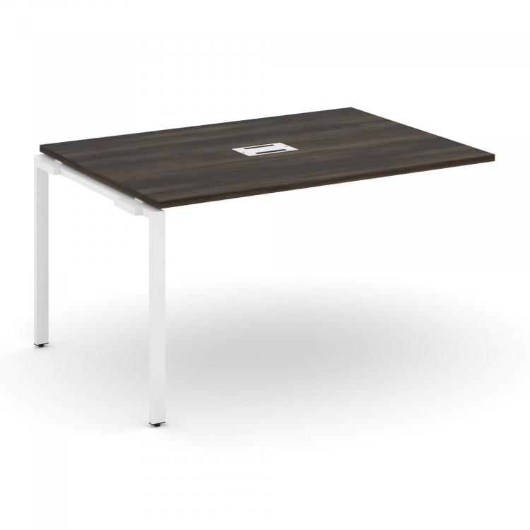 Concept Проходной наборный элемент переговорного стола CN.NPRG-013 Дуб Мали/Металл Белый 1380*980*75