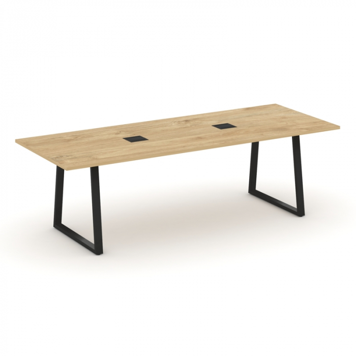 Style Project Direct Стол переговорный SN-6T1.SPRG-258 Тиквуд Светлый/Металл Черный/Заглушка Металл