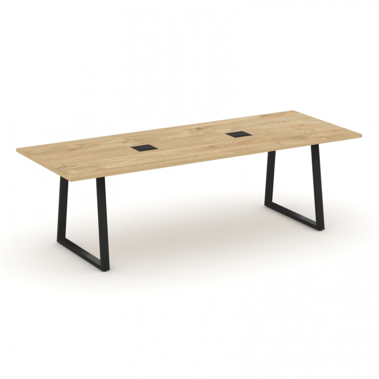 Style Project Direct Стол переговорный SN-6T1.SPRG-258 Тиквуд Светлый/Металл Черный/Заглушка Металл