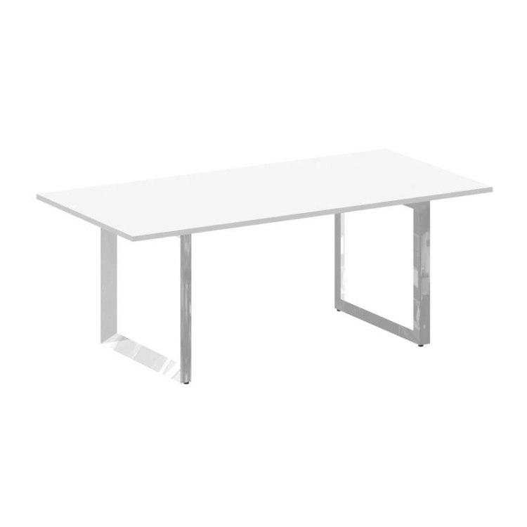 Onix Direct Lux Стол переговорный О-обр. м/к M-O.MO-PRG-19 Белый Бриллиант/Нержавеющая Сталь/Хром 19