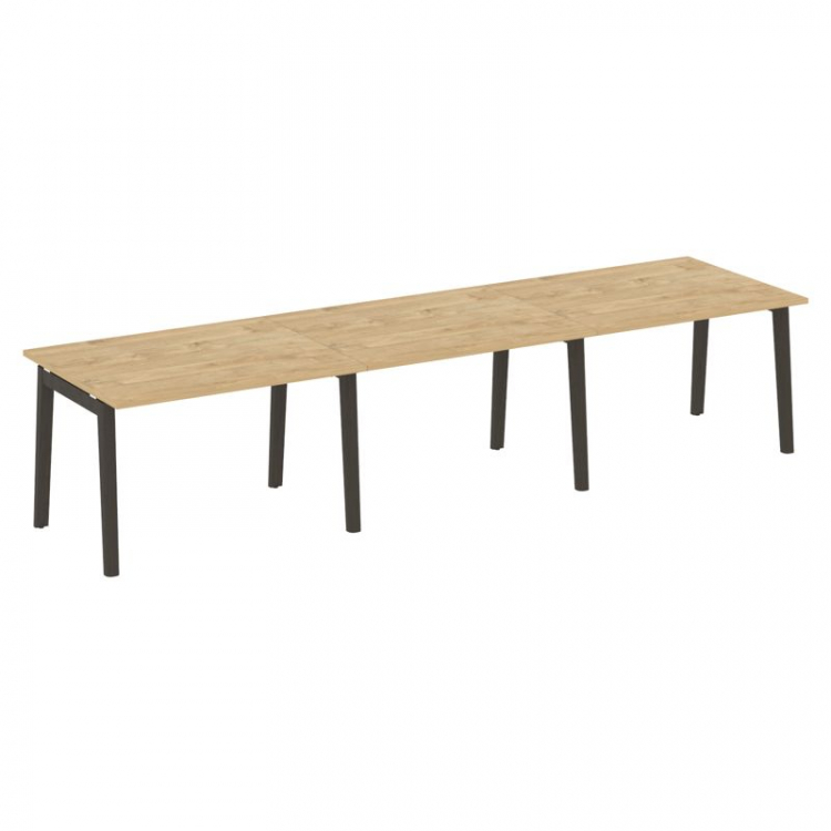 Onix Wood Стол переговорный (3 столешницы) OW.PRG-3.2 Тиквуд Светлый/Дуб Темный/Металл Антрацит 3540