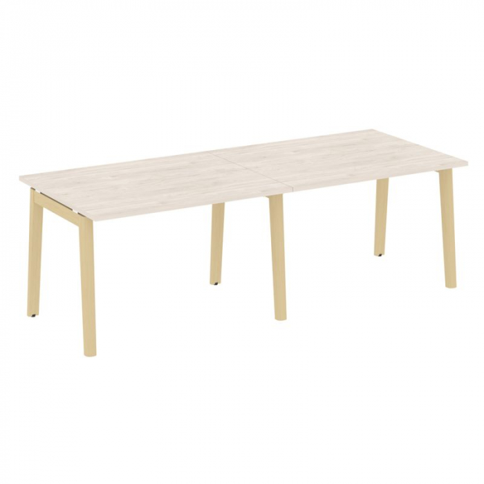 Onix Wood Стол переговорный (2 столешницы) OW.PRG-2.2 Денвер Светлый/Дуб Светлый/Металл Белый 2360*9