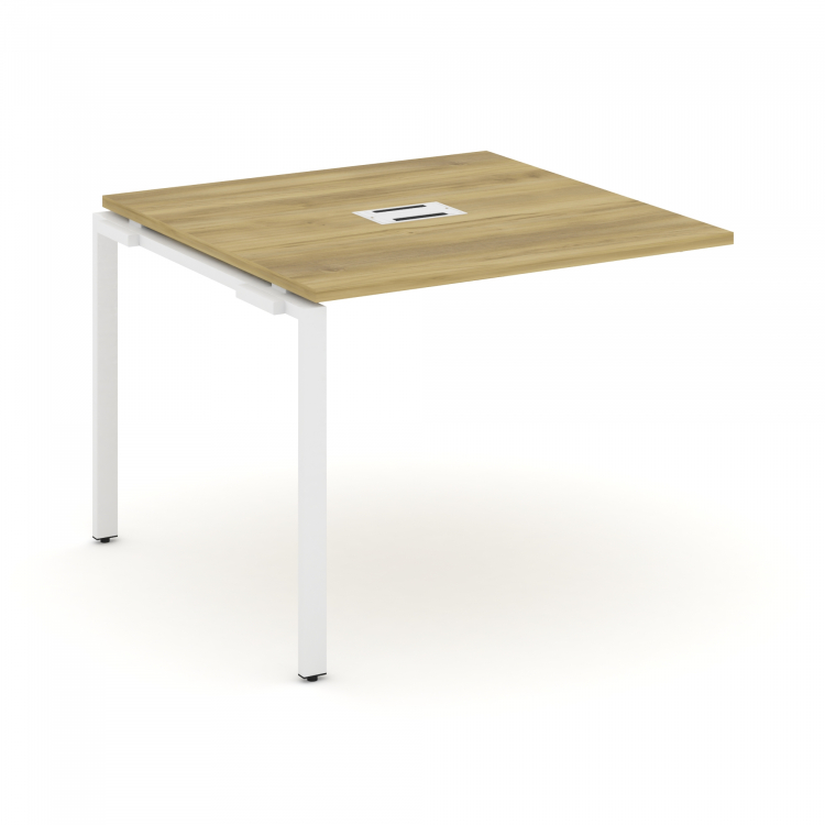 Concept Проходной наборный элемент переговорного стола CN.NPRG-011 Дуб Винченцо/Металл Белый 980*980