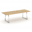 Style Project Direct Lux Стол переговорный M-SN-6T1.SPRG-258 Тиквуд Светлый/Нержавеющая Сталь/Хром 2