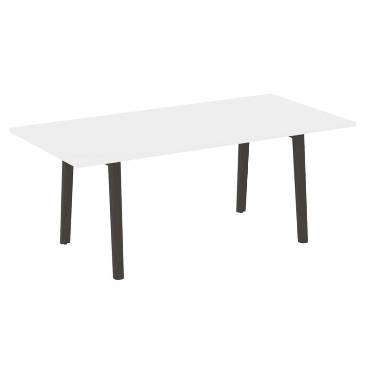 Onix Wood Direct Стол переговорный OW.PRG-19 Белый Бриллиант/Дуб Темный/Металл Антрацит 1980*980*750