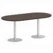First Стол овальный KSPRG-3 Венге Цаво/Металл Белый 1800*900*750