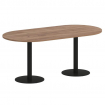First Стол овальный KSPRG-3 Дуб Табак/Металл Черный 1800*900*750