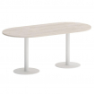 Onix Direct Стол овальный O.SPRG-3 Денвер Светлый/Металл Белый 1800*900*750