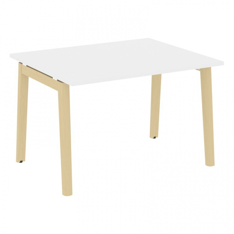 Onix Wood Стол переговорный (1 столешница) OW.PRG-1.2 Белый Бриллиант/Дуб Светлый/Металл Белый 1180*