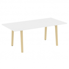 Onix Wood Direct Стол переговорный OW.PRG-19 Белый Бриллиант/Дуб Светлый/Металл Белый 1980*980*750