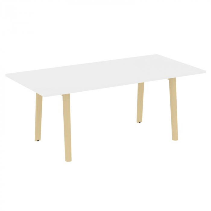 Onix Wood Direct Стол переговорный OW.PRG-19 Белый Бриллиант/Дуб Светлый/Металл Белый 1980*980*750