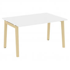 Onix Wood Стол переговорный (1 столешница) OW.PRG-1.3 Белый Бриллиант/Дуб Светлый/Металл Белый 1380*