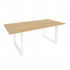 Onix Direct Стол переговорный на О-образном м/к O.MO-PRG-19 Тиквуд Светлый/Металл Белый 1980*980*750