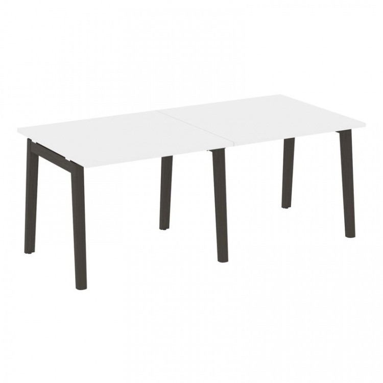 Onix Wood Стол переговорный (2 столешницы) OW.PRG-2.1 Белый Бриллиант/Дуб Темный/Металл Антрацит 196