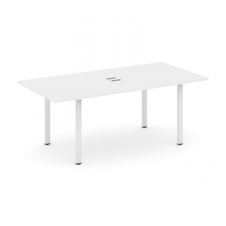 Style Project Direct Стол переговорный SN-6P.SPRG-198 Белый/Металл Белый/Заглушка Металл Белый 1980*