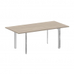 Onix Direct Lux Стол переговорный П-обр. м/к M-O.MP-PRG-19 Дуб Аттик/Нержавеющая Сталь/Хром 1980*980