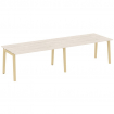Onix Wood Стол переговорный (2 столешницы) OW.PRG-2.4 Денвер Светлый/Дуб Светлый/Металл Белый 3160*9