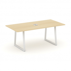 Style Project Direct Стол переговорный SN-6T1.SPRG-198 Акация Лорка/Металл Белый/Заглушка Металл Бел