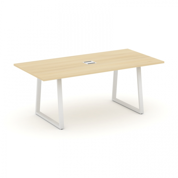 Style Project Direct Стол переговорный SN-6T1.SPRG-198 Акация Лорка/Металл Белый/Заглушка Металл Бел