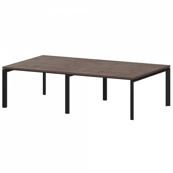 Стол переговорный на металлокаркасе КТМ-24.14.38 Дуб апрель/Черный 2400x1400x750 Акцент