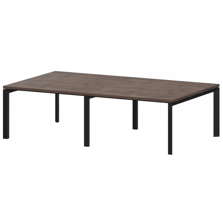 Стол переговорный на металлокаркасе КТМ-24.14.38 Дуб апрель/Черный 2400x1400x750 Акцент