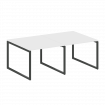 Metal System Quattro Перег. стол (2 столешницы) на О-образном м/к 40БО.ПРГ-2.1 Белый/Металл Антрацит