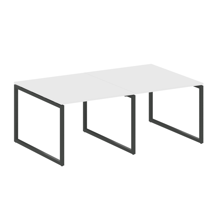 Metal System Quattro Перег. стол (2 столешницы) на О-образном м/к 40БО.ПРГ-2.1 Белый/Металл Антрацит