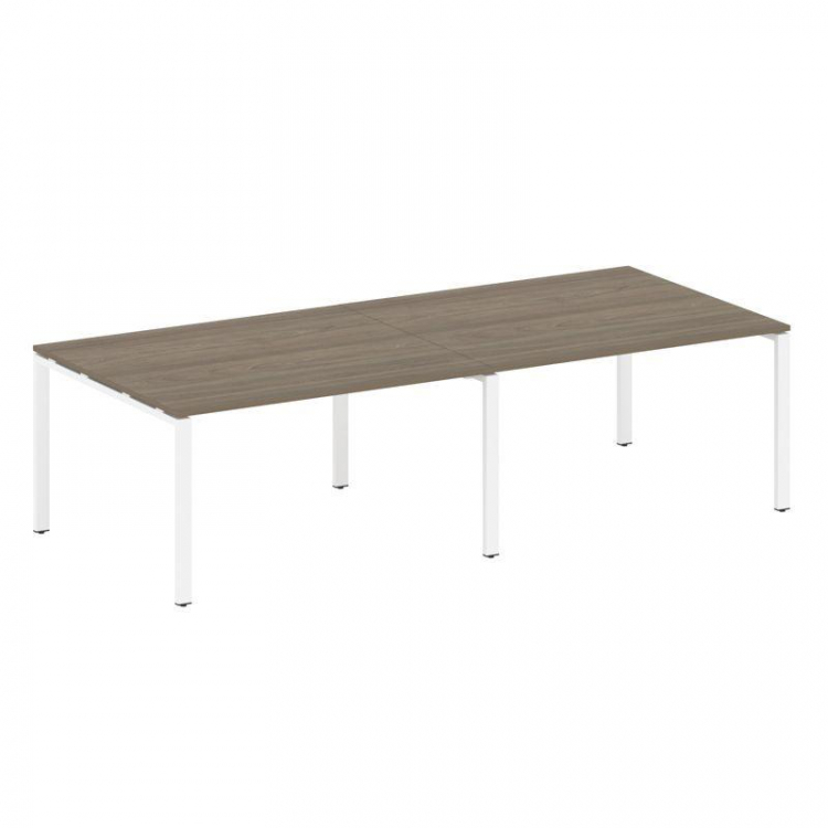 Metal System Переговорный стол (2 столешницы) на П-образном м/к БП.ПРГ-2.3 Вяз Благородный/Металл Бе