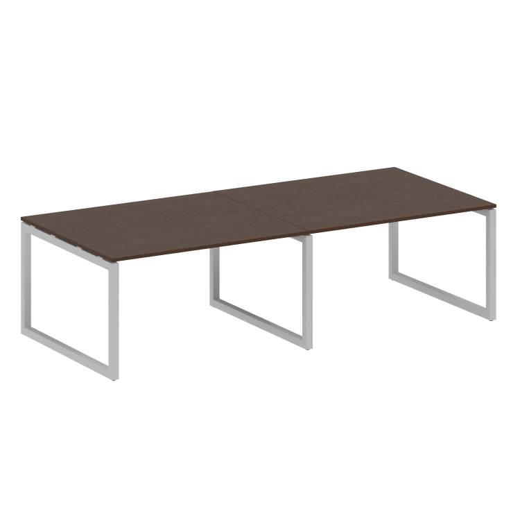 Metal System Quattro Переговорный стол (2 столешницы) на О-образном м/к 50БО.ПРГ-2.3 Венге Цаво/Мета