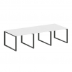 Metal System Переговорный стол (3 столешницы) на О-оразном м/к БО.ПРГ-3.1 Белый/Металл Антрацит 3000