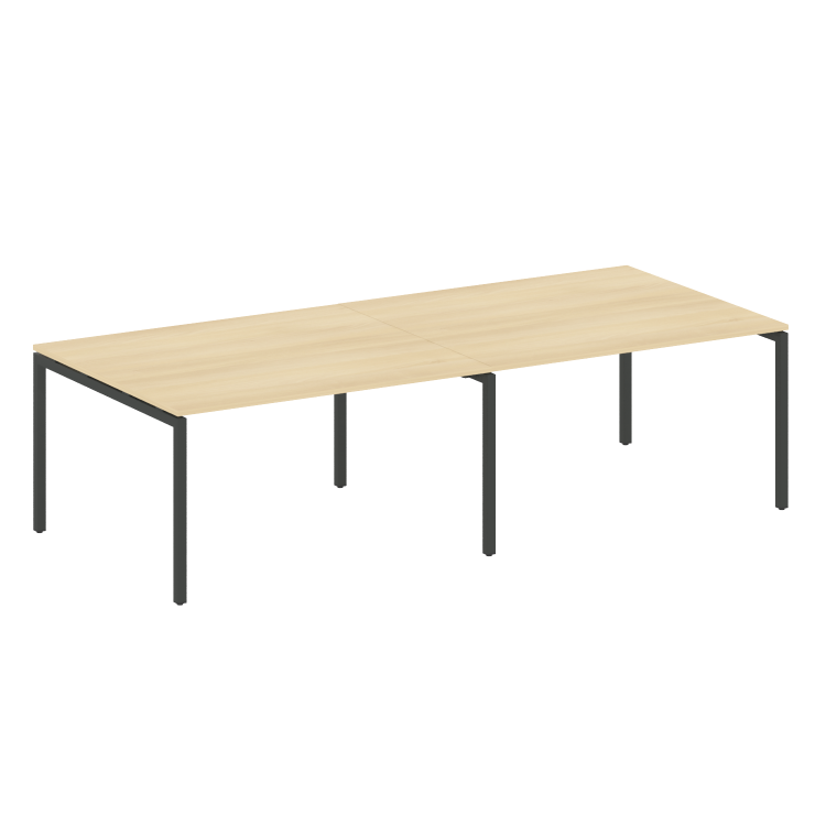 Metal System Quattro Переговорный стол (2 столешницы) на П-образном м/к 40БП.ПРГ-2.3 Акация Лорка/Ме