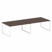 Metal System Quattro Переговорный стол (2 столешницы) на О-образном м/к 50БО.ПРГ-2.4 Венге Цаво/Мета