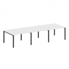 Metal System Переговорный стол (3 столешницы) на П-оразном м/к БП.ПРГ-3.2 Белый/Металл Антрацит 3600