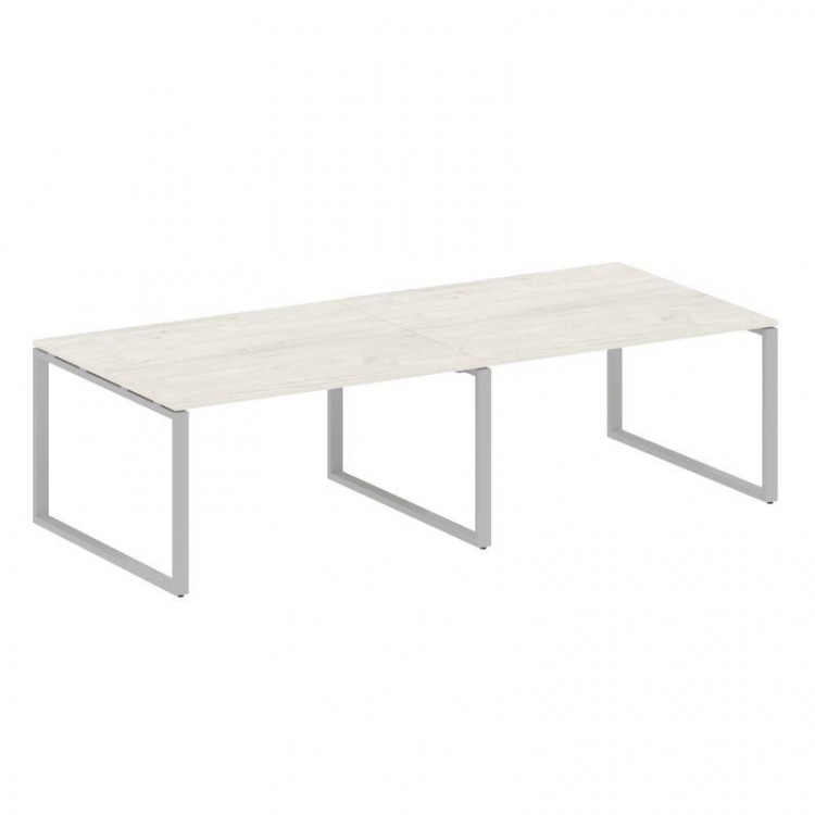 Metal System Переговорный стол (2 столешницы) на О-образном м/к БО.ПРГ-2.3 Дуб Наварра/Металл Серый