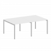 Metal System Quattro Переговорный стол (2 столешницы) на П-образном м/к 40БП.ПРГ-2.1 Белый/Металл Се