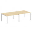 Metal System Переговорный стол (2 столешницы) на П-образном м/к БП.ПРГ-2.3 Акация Лорка/Металл Серый