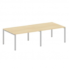 Metal System Переговорный стол (2 столешницы) на П-образном м/к БП.ПРГ-2.3 Акация Лорка/Металл Серый